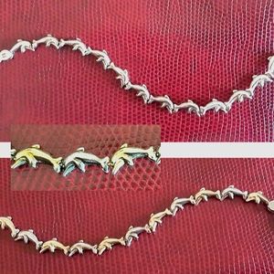 Reversible Sterling Silver & Gold Dolphin Braclet 1990's